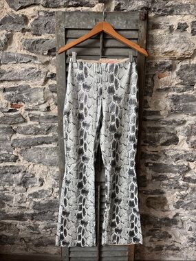Commando Faux Leather Snake Print Flare Pants
